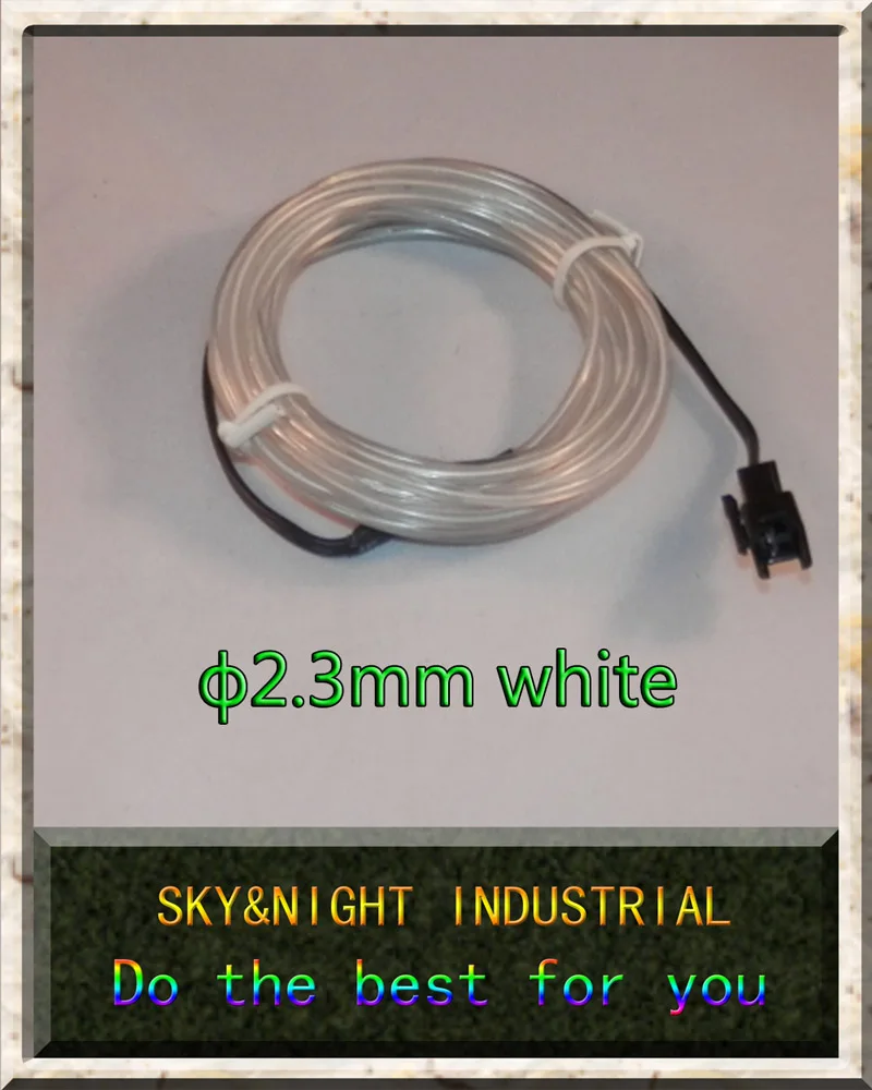 Free Shipping 2.3mm Flexible Neon Glow Light EL Wire 3M with inverter Rope with 10 Different Colors-Ice blue
Free Shipping 2.3mm Flexible Neon Glow Light EL Wire 3M with inverter Rope with 10 Different Colors-Ice blue