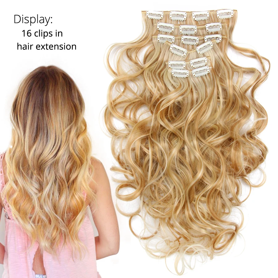 Alileader Synthetic Clip-on Hair 22inch 16clips Hairpiece Body Wave High Temperature Fiber Black Brown Clip In Hair Extensions
Alileader Synthetic Clip-on Hair 22inch 16clips Hairpiece Body Wave High Temperature Fiber Black Brown Clip In Hair Extensions