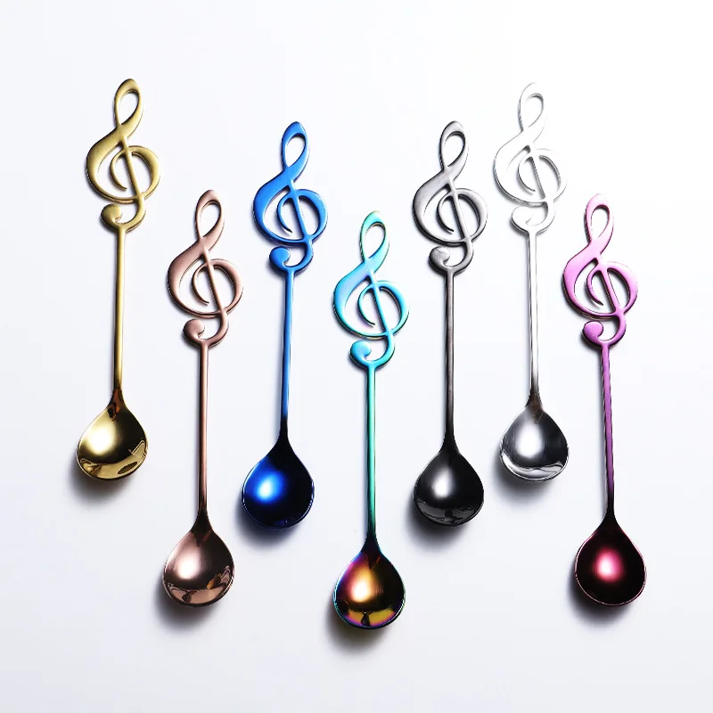 7Color Stainless Steel Tea Spoons Small Coffee Spoons Creative Music Symbol Spoons For Ice Cream Dessert Tea Party Tableware
7Color Stainless Steel Tea Spoons Small Coffee Spoons Creative Music Symbol Spoons For Ice Cream Dessert Tea Party Tableware