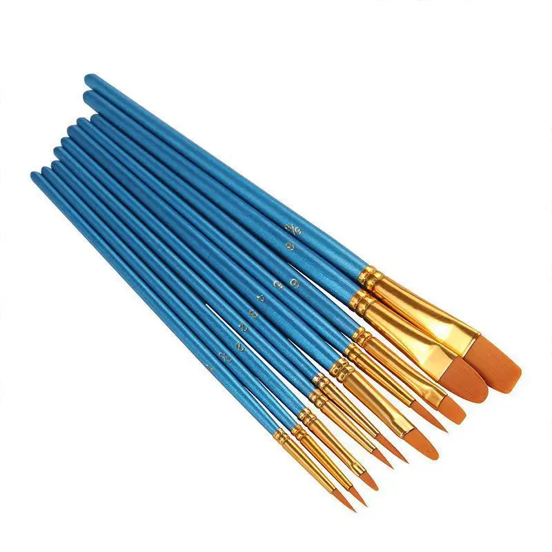 10pcs/set Watercolor Gouache Paint Brushes Different Shape Round Pointed Tip Nylon Hair Painting Brush Set Art Supplies
10pcs/set Watercolor Gouache Paint Brushes Different Shape Round Pointed Tip Nylon Hair Painting Brush Set Art Supplies
