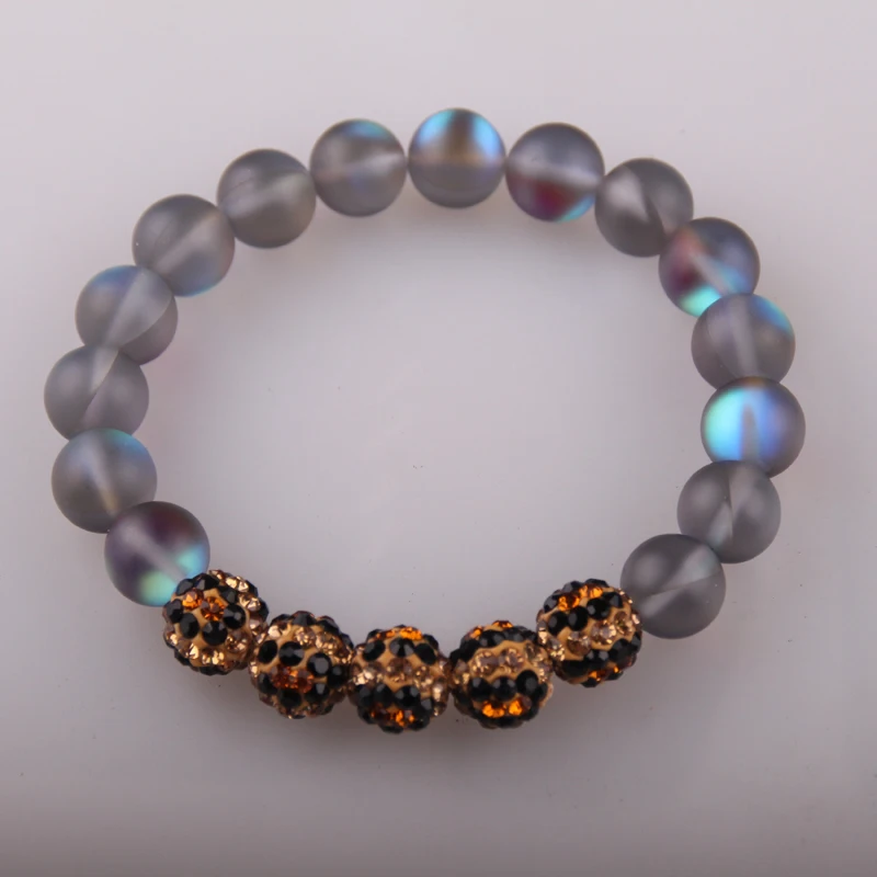 Фото Новинка Модный женский браслет с кристаллами 10 мм серые браслеты из блестящего