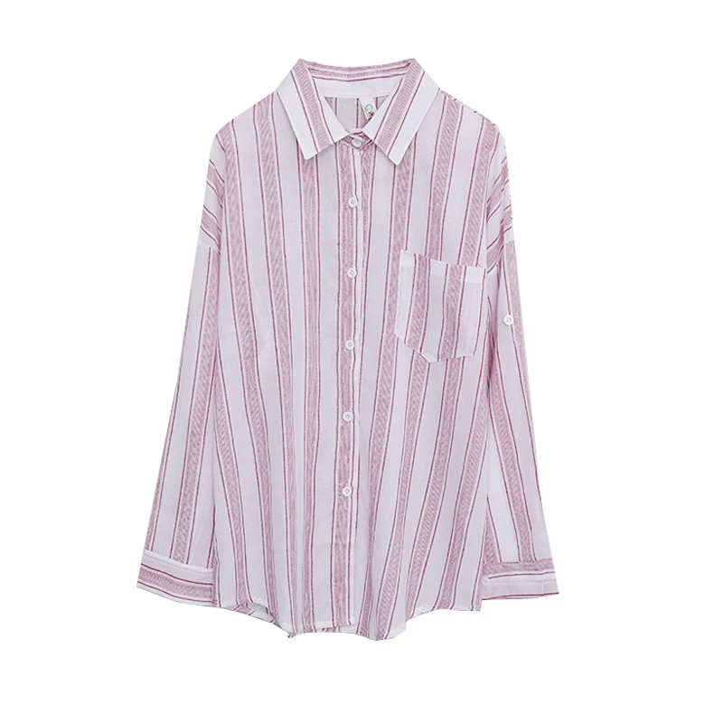 2017 Korean version of the new small fresh vertical stripe cardigan shirt female student wide thin loose sunscreen shirt coat 30
2017 Korean version of the new small fresh vertical stripe cardigan shirt female student wide thin loose sunscreen shirt coat 30