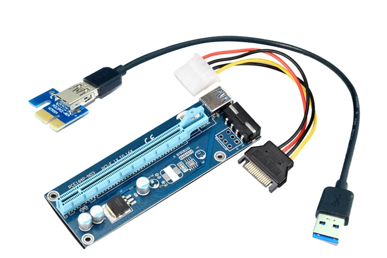6PCS Miner Machine Extender Riser Card Adapter SATA Power Cable PCI-E 1X turn 16X Extension PCIE USB3.0 for BTC ETH LTC Miners
6PCS Miner Machine Extender Riser Card Adapter SATA Power Cable PCI-E 1X turn 16X Extension PCIE USB3.0 for BTC ETH LTC Miners