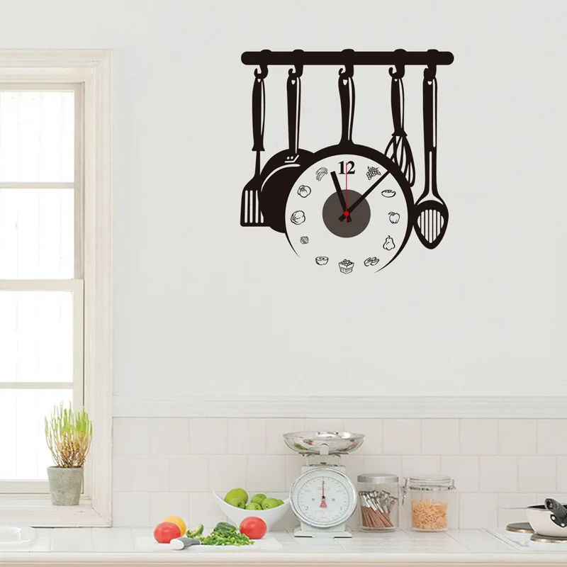 Кухонная утварь узор настенные часы творческий DIY мультфильм для детей ПВХ 3D