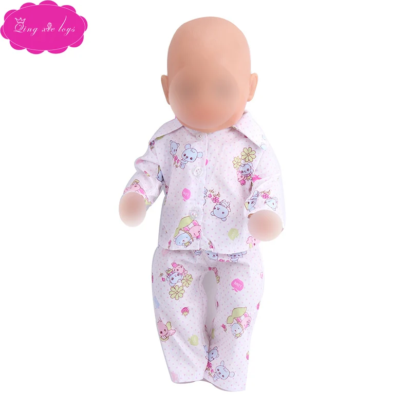 43 см Детская кукла пижама рубашка для новорожденных комплект пижам с принтом +