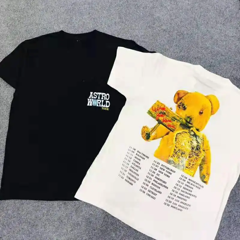 2019SS NEW Travis Scott ASTROWORLD TOUR TRAVIS BEAR T-shirt Wen 1:1 high Quality T shirts Top tees Hip Hop Summer Style T shirt
2019SS NEW Travis Scott ASTROWORLD TOUR TRAVIS BEAR T-shirt Wen 1:1 high Quality T shirts Top tees Hip Hop Summer Style T shirt