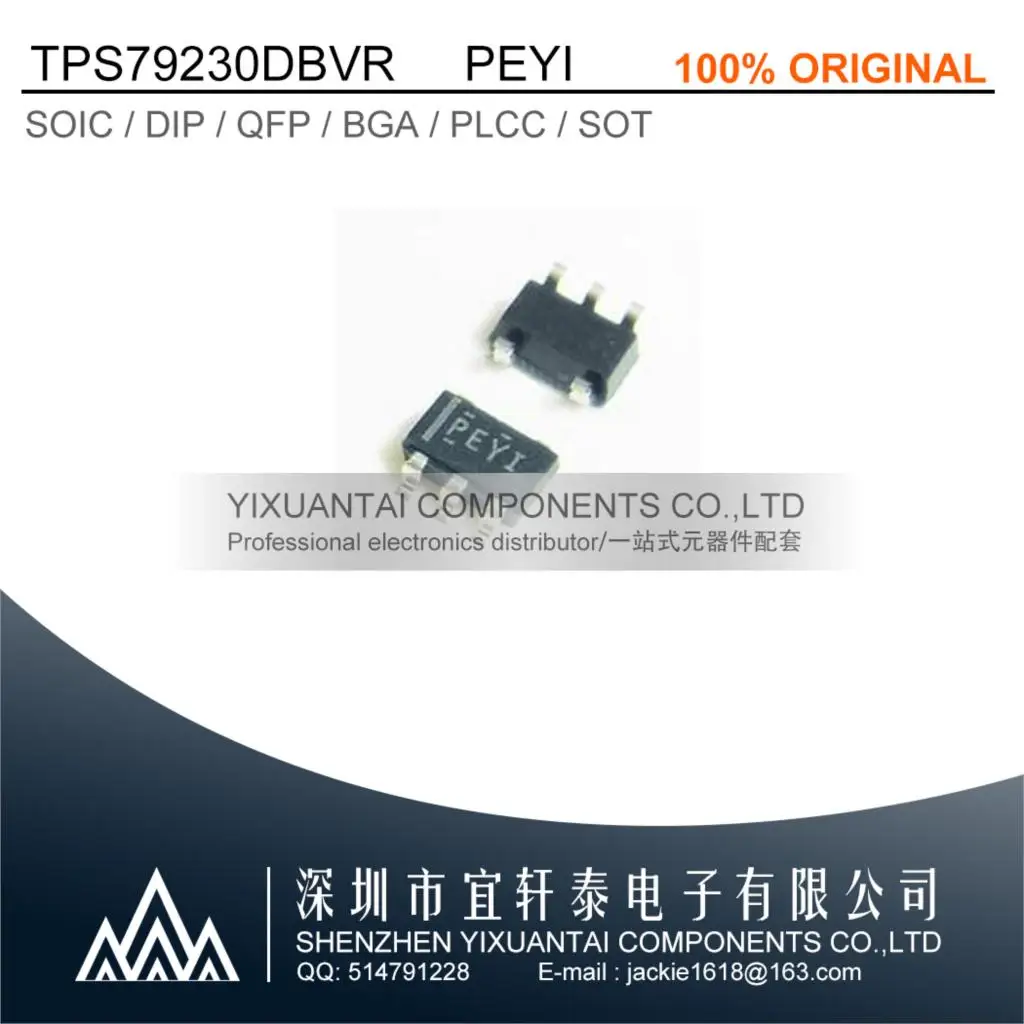 10pcs/lot 50pcs/lot 100pcs/lot Free shipping original TPS79230DBVR TPS79230 79230 PEYI SOT23-5
10pcs/lot 50pcs/lot 100pcs/lot Free shipping original TPS79230DBVR TPS79230 79230 PEYI SOT23-5