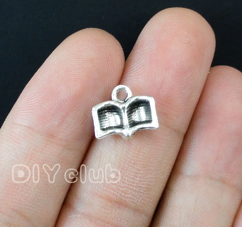 100 шт.-подвеска-книга из античного серебра 12x11 мм | Украшения и аксессуары