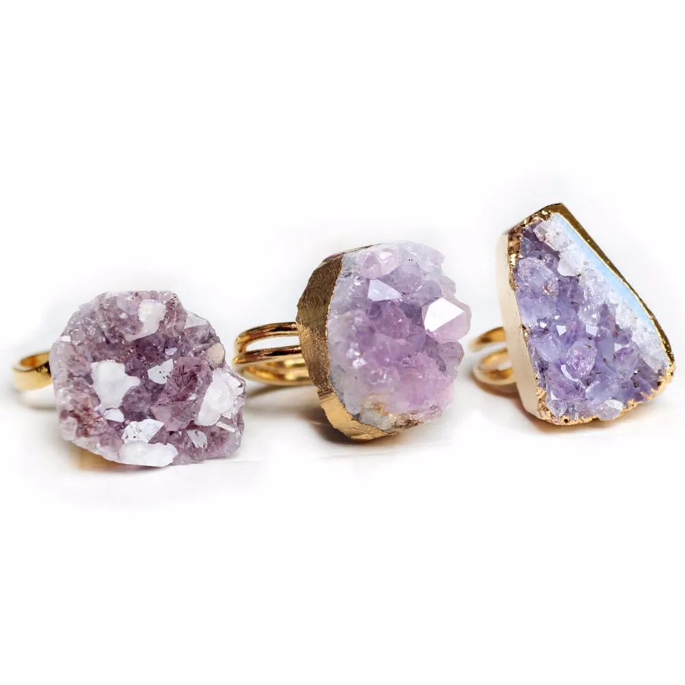 Druzy Fashion Natural Stone Ring purple Crystal Vintage Jewelry Color Ring for Women Party Gift Wedding
Druzy Fashion Natural Stone Ring purple Crystal Vintage Jewelry Color Ring for Women Party Gift Wedding