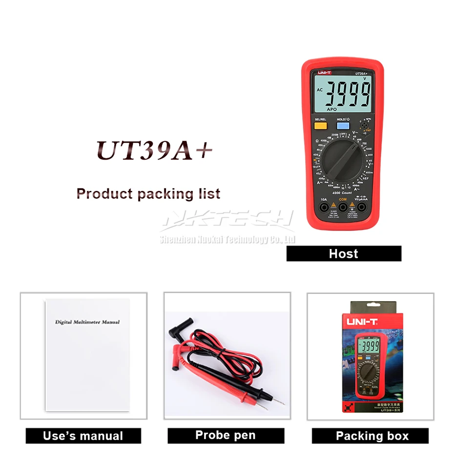 UNI-T Digital Multimeter UT39A+ UT39B UT39C+ UT39E AC DC Voltage Current Resistance Testers High-Precision Frequency Diode NCV
UNI-T Digital Multimeter UT39A+ UT39B UT39C+ UT39E AC DC Voltage Current Resistance Testers High-Precision Frequency Diode NCV