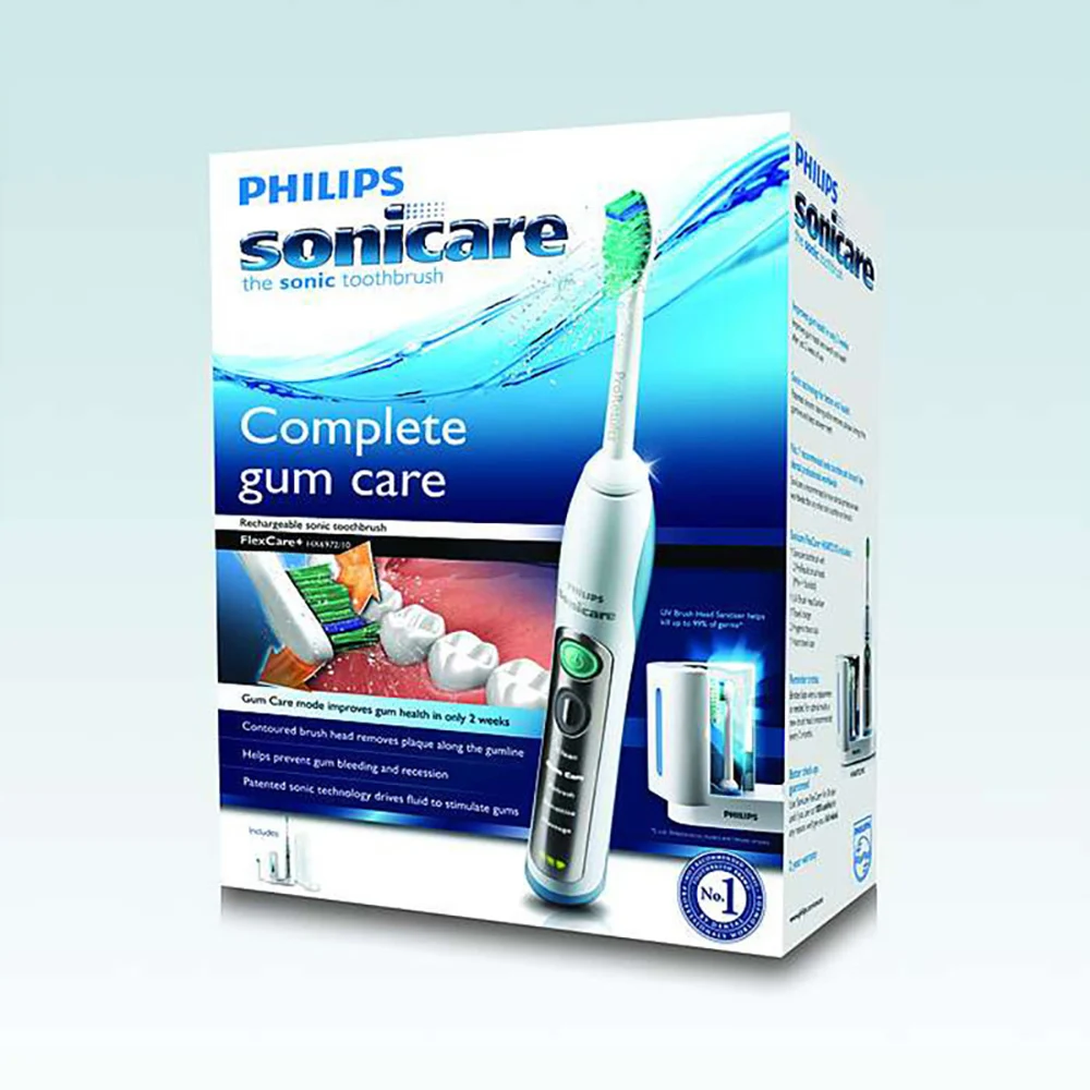 Philips Sonicare FlexCare+ Sonic electric toothbrush HX6972/10 with water-proof rechargeable for adult toothbrush white&silver
Philips Sonicare FlexCare+ Sonic electric toothbrush HX6972/10 with water-proof rechargeable for adult toothbrush white&silver