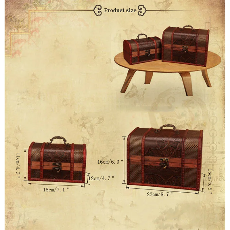 European Creative Retro Wooden Treasure Chest Antique Box Packaging Box Jewelry Storage Box Secret Room Props Ornaments Gifts
European Creative Retro Wooden Treasure Chest Antique Box Packaging Box Jewelry Storage Box Secret Room Props Ornaments Gifts