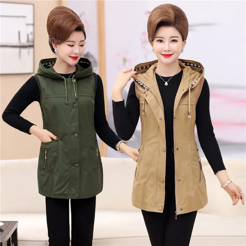 Women Vest Sleeveless Hooded Coat 2020 New Spring Autumn Plus Size XL-5XL Slim Medium Long Cotton Waistcoat jackets Casual Top
Women Vest Sleeveless Hooded Coat 2020 New Spring Autumn Plus Size XL-5XL Slim Medium Long Cotton Waistcoat jackets Casual Top
