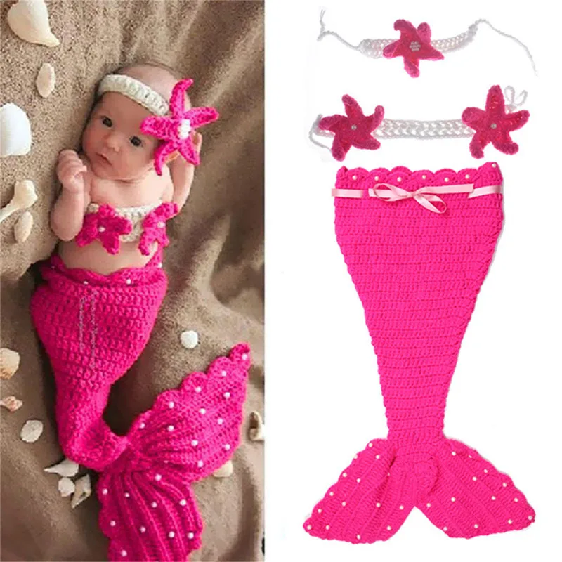 Baby Girls Crochet Mermaid Cosplay Costume Star Toddler Christening Hat Photography Prop Newborn Infant Kids Outfits
Baby Girls Crochet Mermaid Cosplay Costume Star Toddler Christening Hat Photography Prop Newborn Infant Kids Outfits