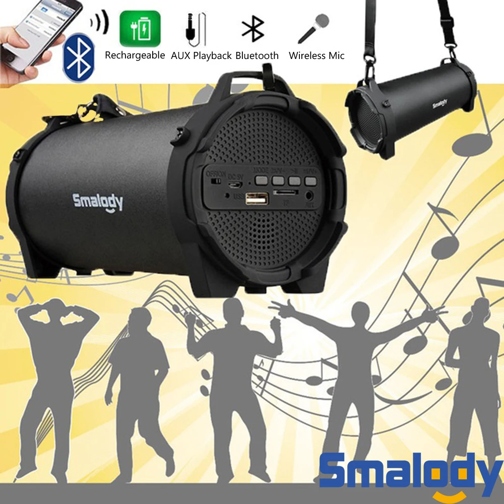 Smalody Bluetooth Speaker Portable Outdoor Wireless Speakers with Carrying Strap Built in USB,TF Card slot,Aux Best for Party
Smalody Bluetooth Speaker Portable Outdoor Wireless Speakers with Carrying Strap Built in USB,TF Card slot,Aux Best for Party