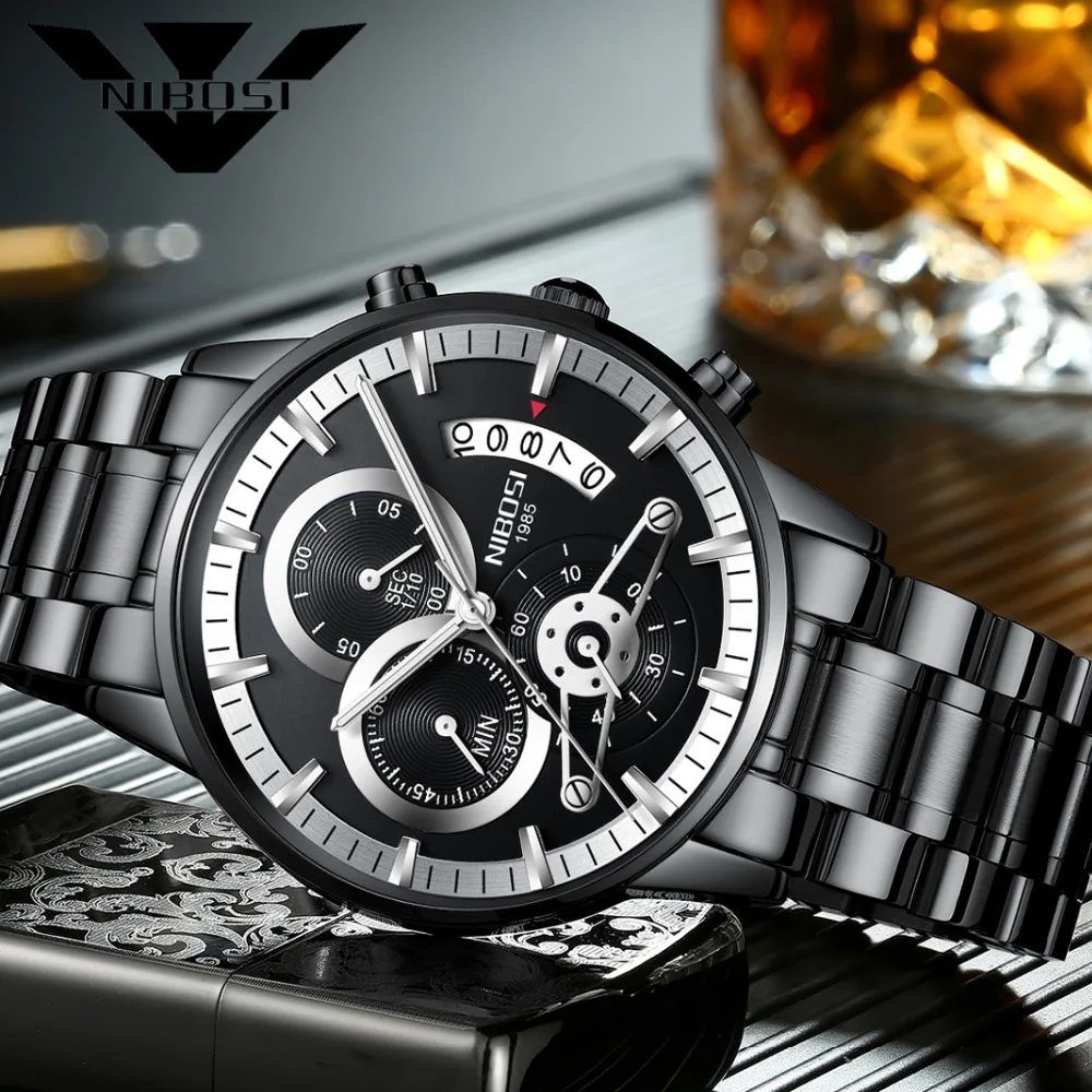 NIBOSI Mens Watches Luxury Top Brand Watch Men Automatic Date Chronograph Quartz Watch Luminous Wristwatch Relogio Masculino
NIBOSI Mens Watches Luxury Top Brand Watch Men Automatic Date Chronograph Quartz Watch Luminous Wristwatch Relogio Masculino