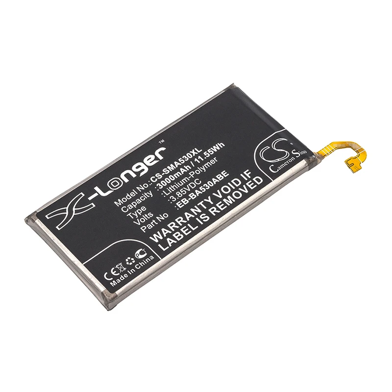 Cameron Sino 3000mah battery for SAMSUNG Galaxy A8 2018 TD-LTE SM-A530 SM-A530F/DS A530N A530W EB-BA530ABE
Cameron Sino 3000mah battery for SAMSUNG Galaxy A8 2018 TD-LTE SM-A530 SM-A530F/DS A530N A530W EB-BA530ABE