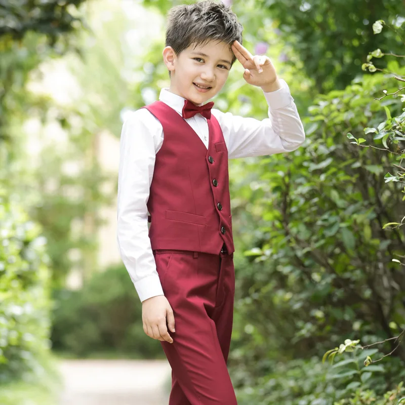Flowers Boys Formal Suit Wedding campus student Dress Gentleman Kids Waistcoat Shirt Pant Bowtie 4Pcs ceremony Costumes
Flowers Boys Formal Suit Wedding campus student Dress Gentleman Kids Waistcoat Shirt Pant Bowtie 4Pcs ceremony Costumes