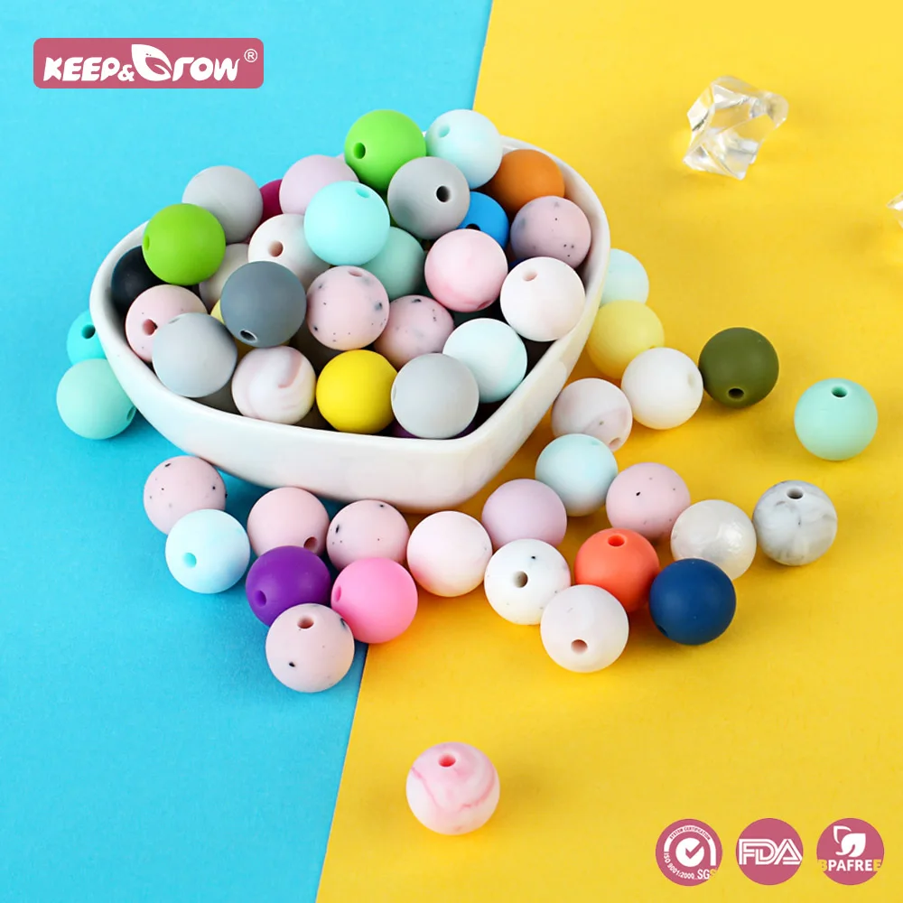 Keep&Grow 100Pcs 12MM Silicone Beads Round Perle silicone Baby Teething Beads BPA Free Baby Teethers Infants Tooth Care Toys
Keep&Grow 100Pcs 12MM Silicone Beads Round Perle silicone Baby Teething Beads BPA Free Baby Teethers Infants Tooth Care Toys