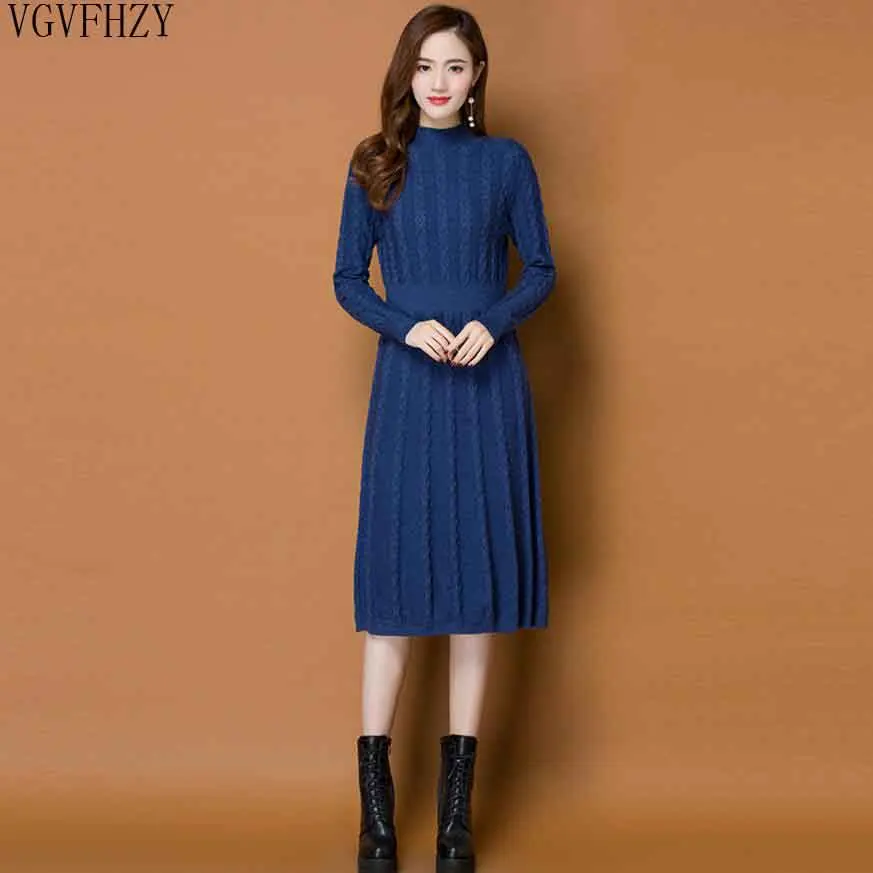 2019 winter Women Sweater Dresses Winter Long Sweaters Knitted Warm Turtleneck Sweater Twisted Thickening loose dress
2019 winter Women Sweater Dresses Winter Long Sweaters Knitted Warm Turtleneck Sweater Twisted Thickening loose dress
