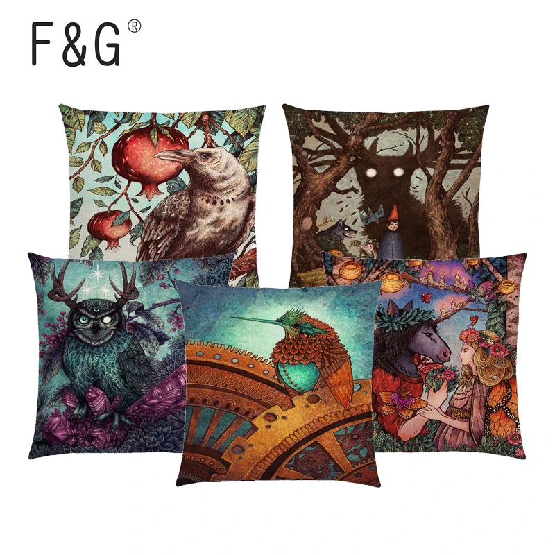 Cartoon Cushion Cover Three-eyed Crow Steampunk Hummingbird Night Princess Owl Lion Home Car Sofa Decoration Pillowcase
Cartoon Cushion Cover Three-eyed Crow Steampunk Hummingbird Night Princess Owl Lion Home Car Sofa Decoration Pillowcase