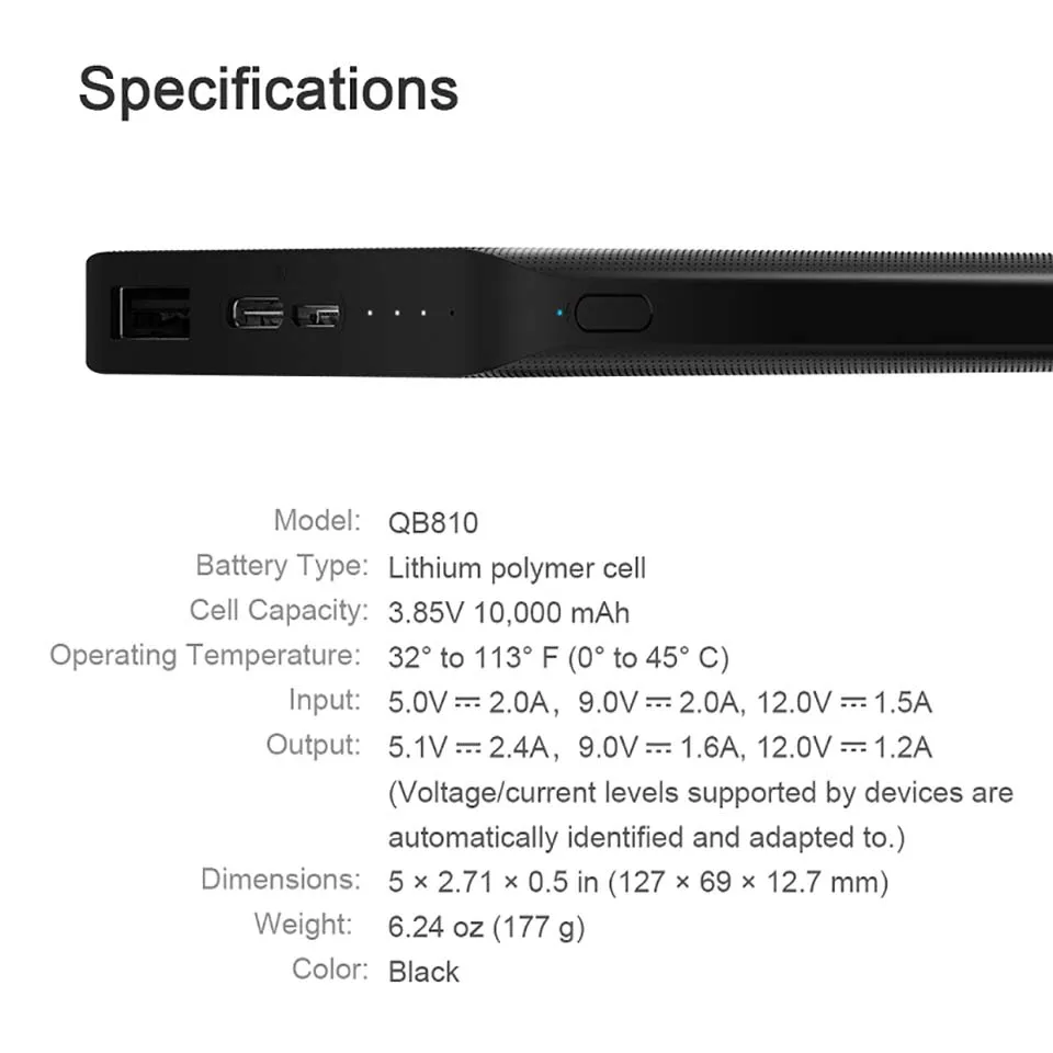Original Xiaomi ZMI 10000mAh Power Bank External Battery portable charging Type-C-way Quick Charge 2.0 remote control product
Original Xiaomi ZMI 10000mAh Power Bank External Battery portable charging Type-C-way Quick Charge 2.0 remote control product