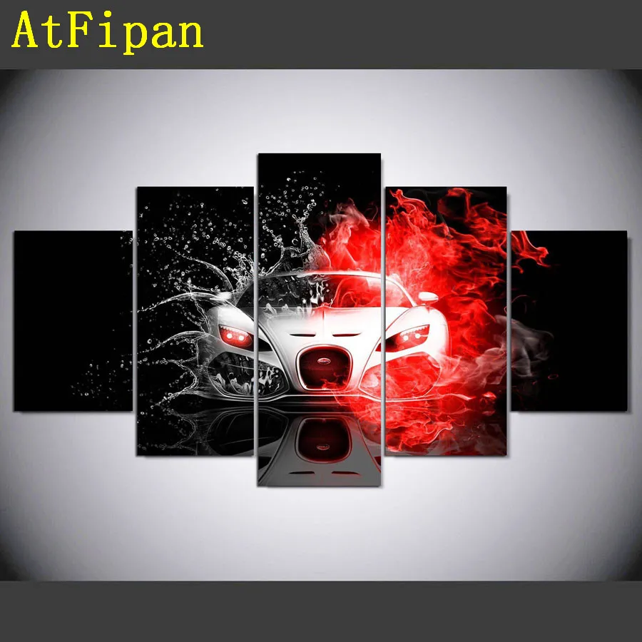 AtFipan Большой HD Холст Картина 5 шт. современный крутой автомобиль модульная плакат