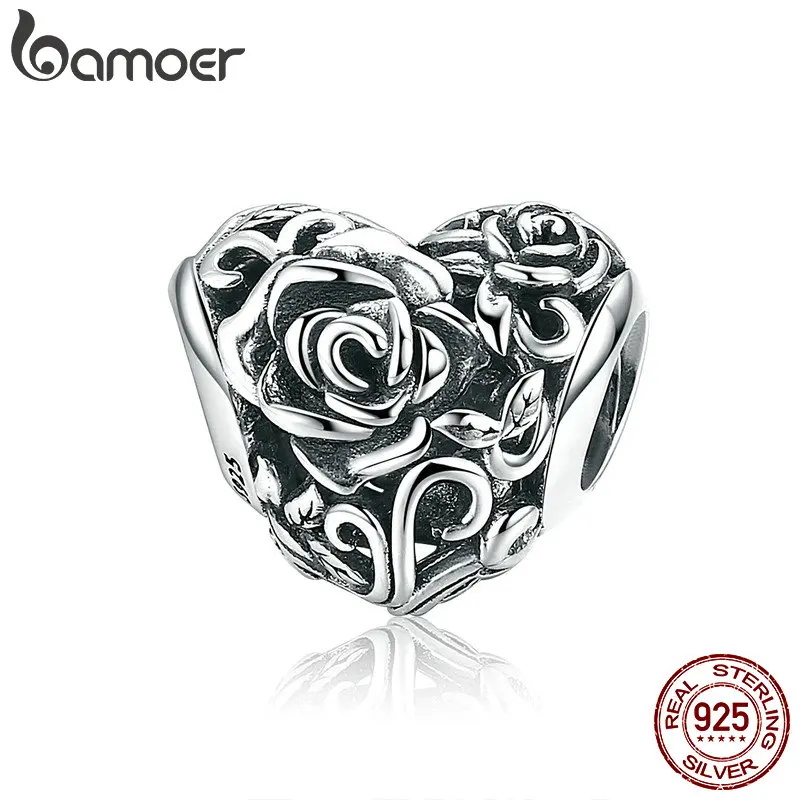 BAMOER Romantic New 925 Sterling Silver Rose Flower Engrave Heart Beads fit Charm Bracelets & Bangles DIY Jewelry Making SCC790
BAMOER Romantic New 925 Sterling Silver Rose Flower Engrave Heart Beads fit Charm Bracelets & Bangles DIY Jewelry Making SCC790