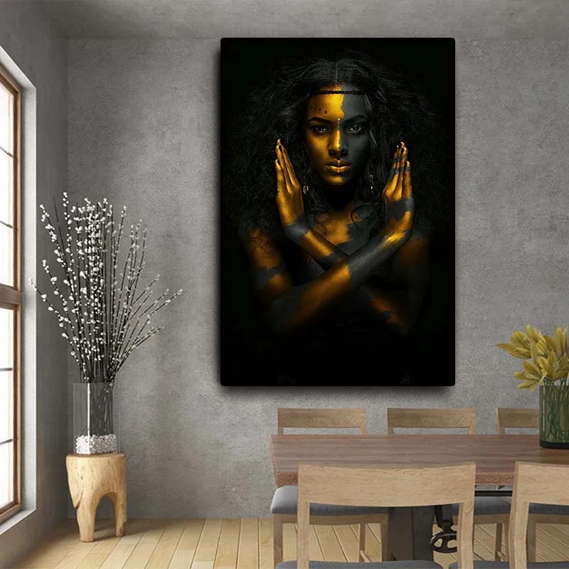 Black and Gold African Nude Woman Indian Oil Painting on Canvas Posters and Prints Scandinavian Wall Art Picture for Living Room
Black and Gold African Nude Woman Indian Oil Painting on Canvas Posters and Prints Scandinavian Wall Art Picture for Living Room