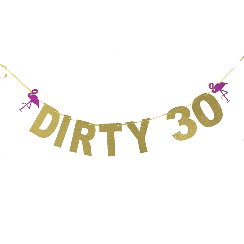 Веселые баннеры для вечеринок с буквенным принтом блестящие бумажные грязные 30