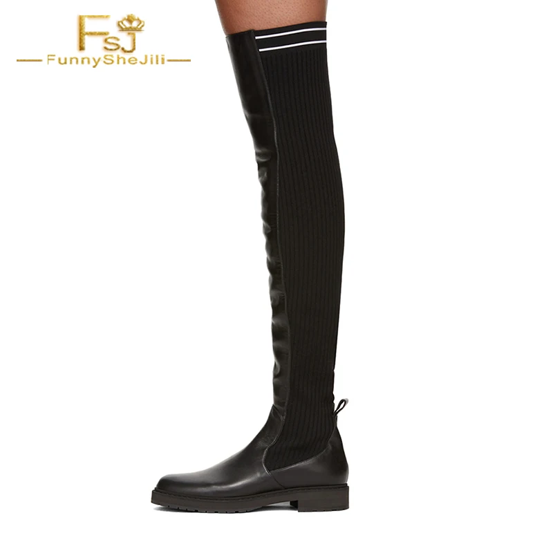 Black Over Knee Boots Flat Stretch Shaft Round Toe Low Heel Botas Summer Spring Casual Street Cool Customize Shoes Women Size 44
Black Over Knee Boots Flat Stretch Shaft Round Toe Low Heel Botas Summer Spring Casual Street Cool Customize Shoes Women Size 44