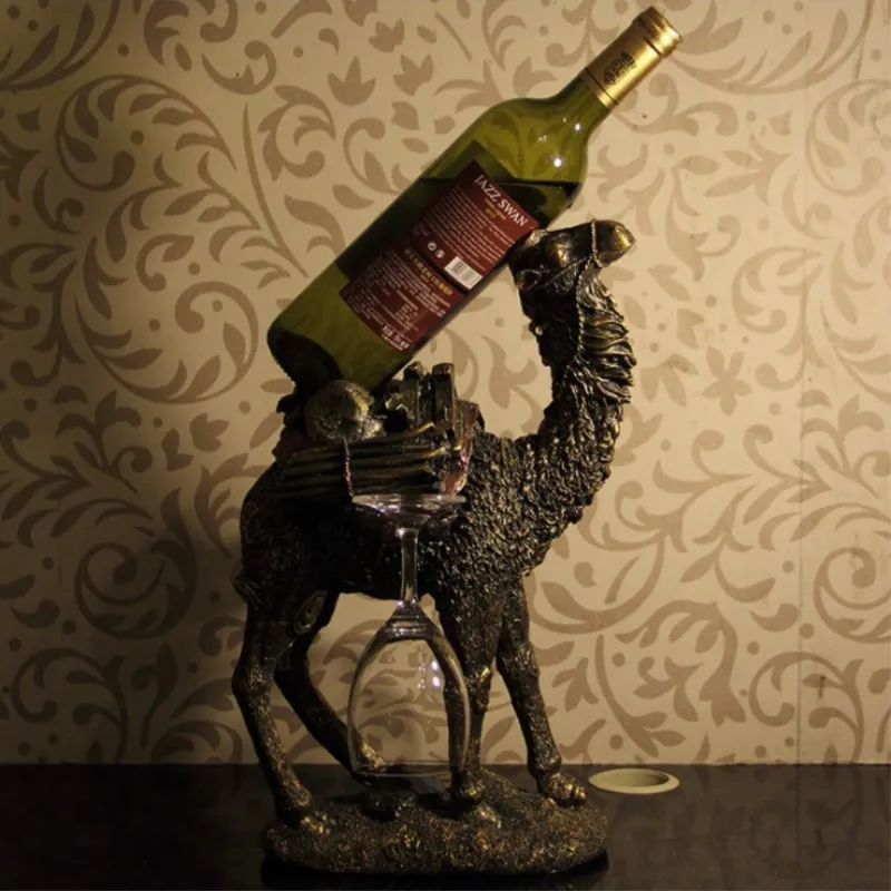 Vintage Camel Sculpture Wine Rack Ornamental Resin Red Wine Bottle Support Barware Craft for Home Decoration and Festival Gift
Vintage Camel Sculpture Wine Rack Ornamental Resin Red Wine Bottle Support Barware Craft for Home Decoration and Festival Gift