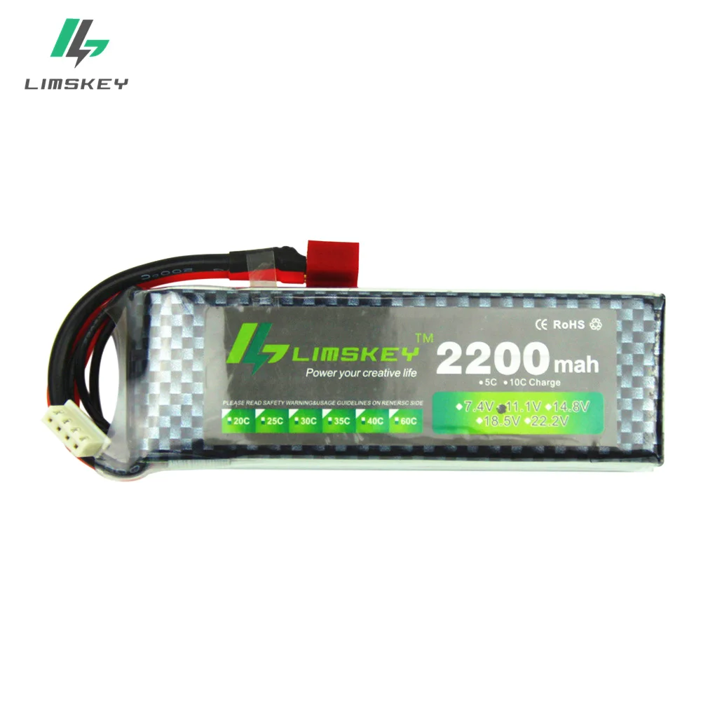 Limskey Power Brand New Lipo Battery 11.1V 2200 mAh 25C MAX 50C 3S T Plug for RC Car Airplane T-REX 450 Helicopter Part 5PCS/LOT
Limskey Power Brand New Lipo Battery 11.1V 2200 mAh 25C MAX 50C 3S T Plug for RC Car Airplane T-REX 450 Helicopter Part 5PCS/LOT