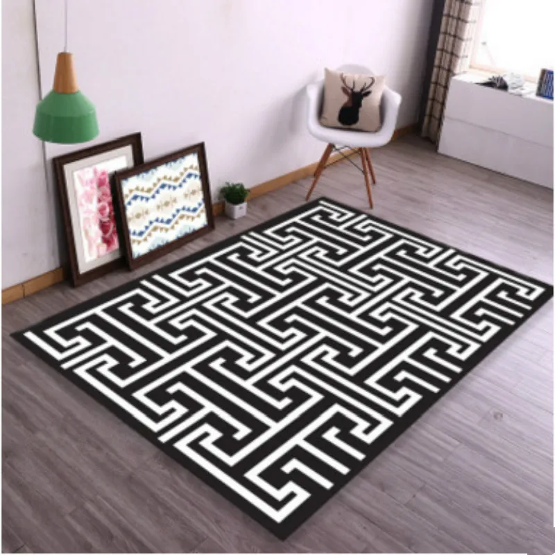 European Geometric black and white Carpet Area Rug For Bedroom Livingroom Kitchen Baths tapete Anti-Slip Home Large carpet
European Geometric black and white Carpet Area Rug For Bedroom Livingroom Kitchen Baths tapete Anti-Slip Home Large carpet