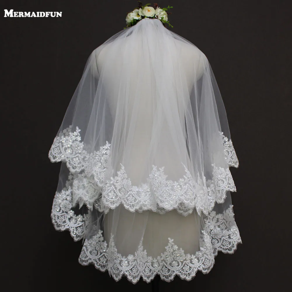 Real Photo Sparkling Sequins Lace 2 Layer Short Wedding Veil Cover Face with Blusher Bridal Veil Velo De Novia
Real Photo Sparkling Sequins Lace 2 Layer Short Wedding Veil Cover Face with Blusher Bridal Veil Velo De Novia