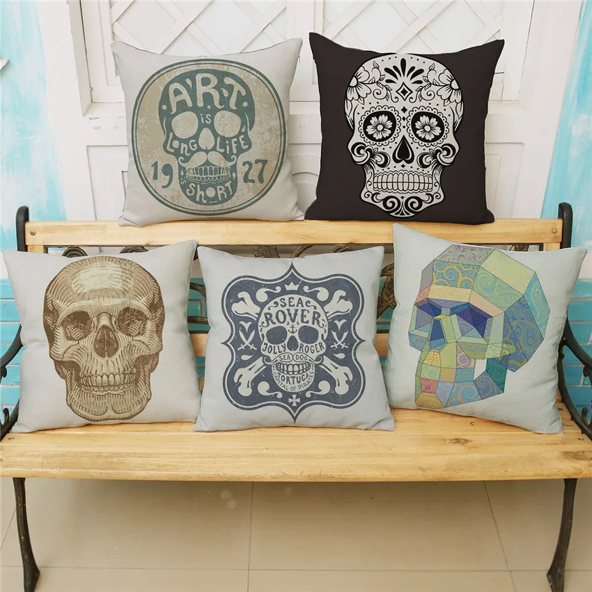 Personality Skull Cushion Cover Halloween Day Pillow Cases Home Decor Size 45*45cm Pillows Cover Cojines Housse De Coussin
Personality Skull Cushion Cover Halloween Day Pillow Cases Home Decor Size 45*45cm Pillows Cover Cojines Housse De Coussin