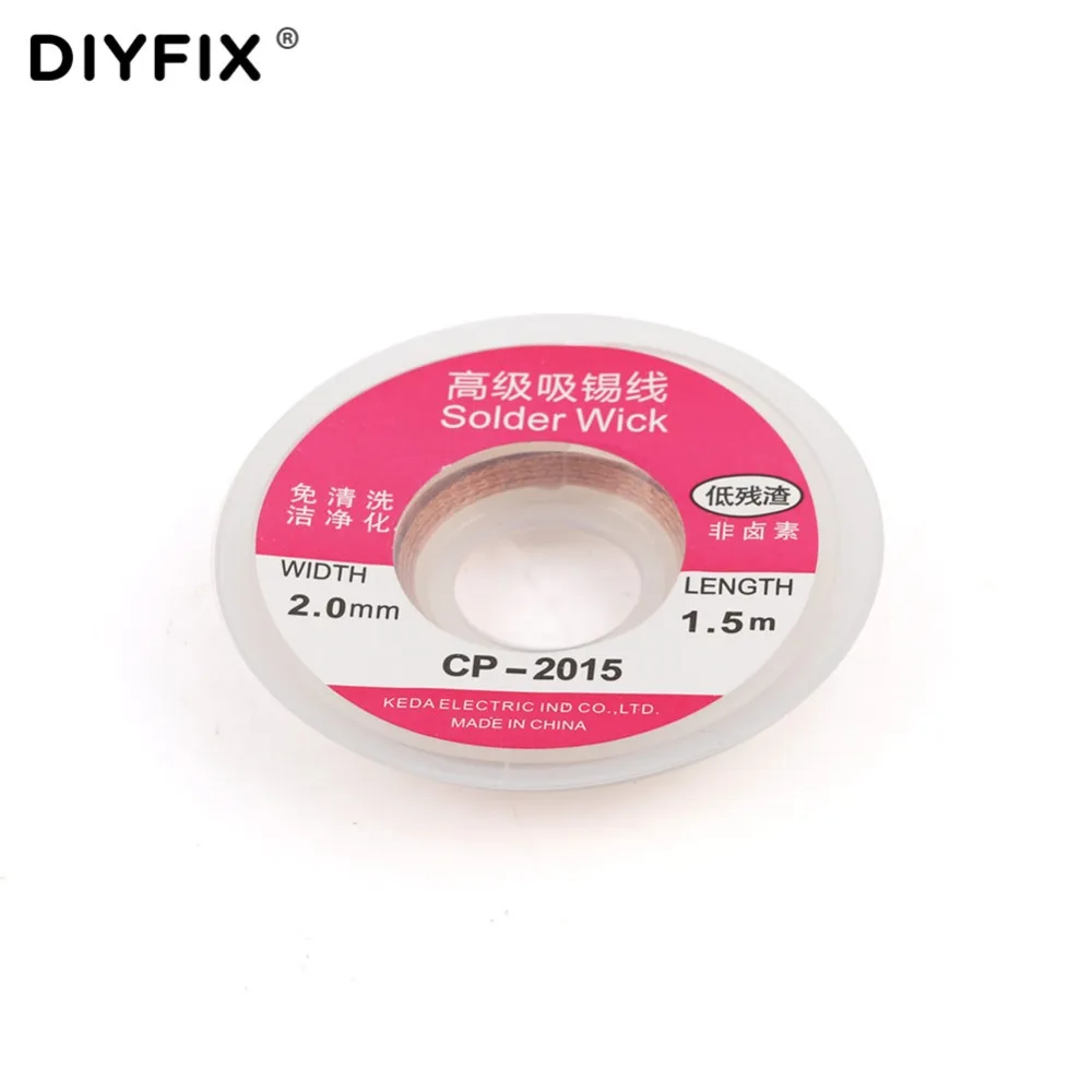 Фитиль для удаления припоя DIYFIX 0,75 м, оплетка для удаления припоя BGA, ручные инструменты для ремонта и сварки
Фитиль для удаления припоя DIYFIX 0,75 м, оплетка для удаления припоя BGA, ручные инструменты для ремонта и сварки