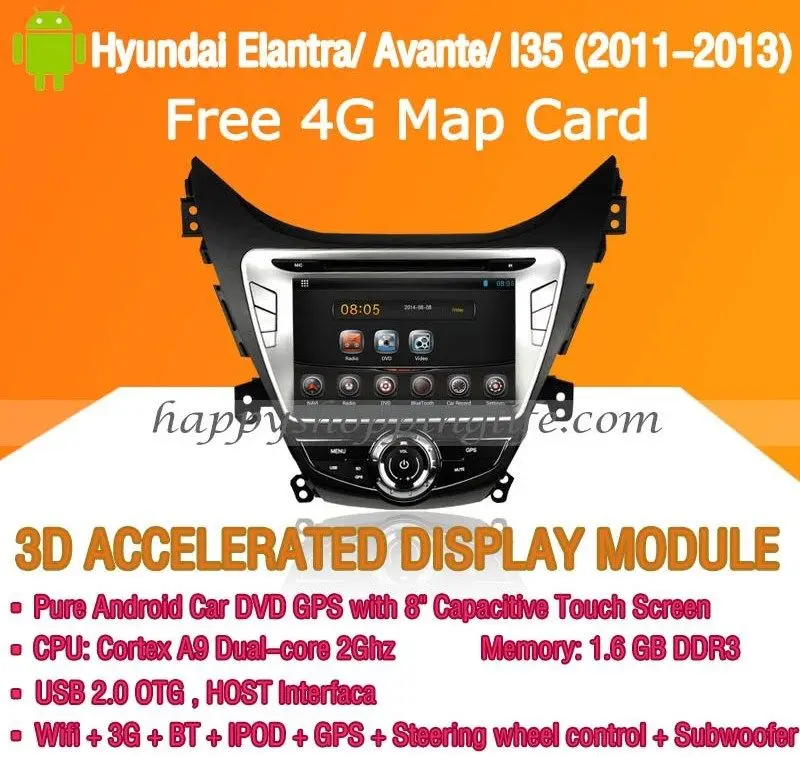 Android 7 1 dvd плеер автомобиля для hyundai Elantra Avante I35 2011 2013 Авторадио Стерео gps навигации wi