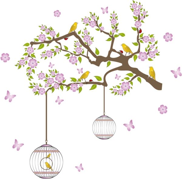 Happy Birds Flower Vinyl Wall Stickers Removable Cartoon Animal Wall Paper for Kids Home decoration Wall decals for Living Room
Happy Birds Flower Vinyl Wall Stickers Removable Cartoon Animal Wall Paper for Kids Home decoration Wall decals for Living Room