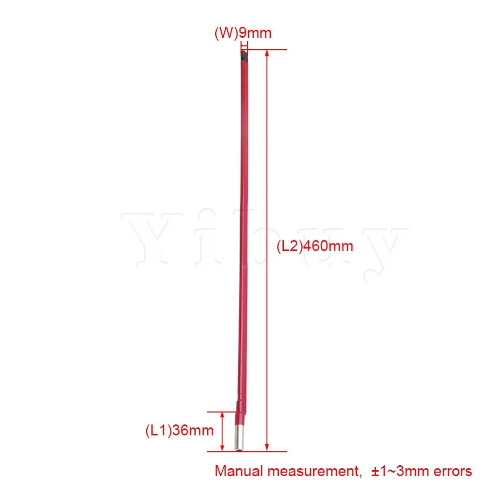 Yibuy 460 мм x 9 красная Серебряная стальная двухсторонняя регулируемая гитарная