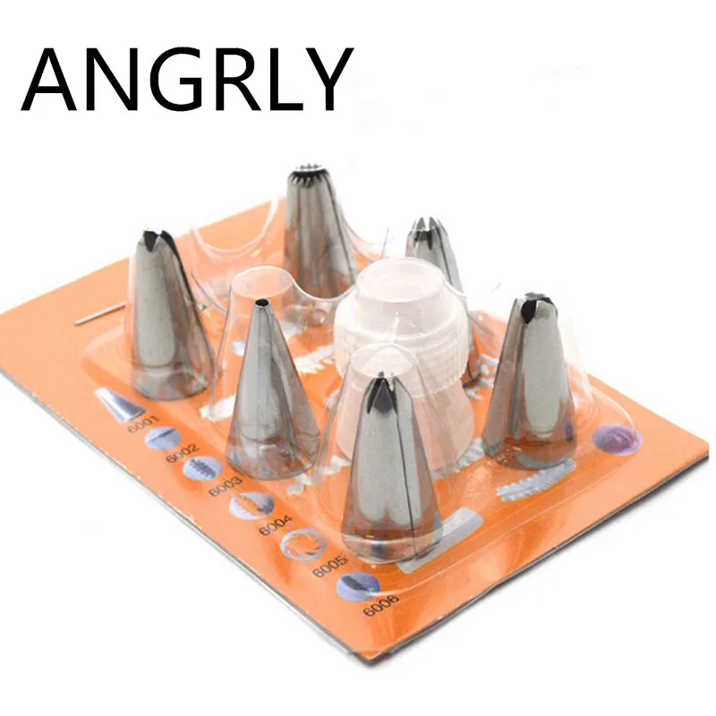 ANGRLY 1set/6pcs Stainless Steel Cake Decorating Icing Pastry Piping Nozzles Tips Set Cake Tools Hot Sale kitchen accessories
ANGRLY 1set/6pcs Stainless Steel Cake Decorating Icing Pastry Piping Nozzles Tips Set Cake Tools Hot Sale kitchen accessories