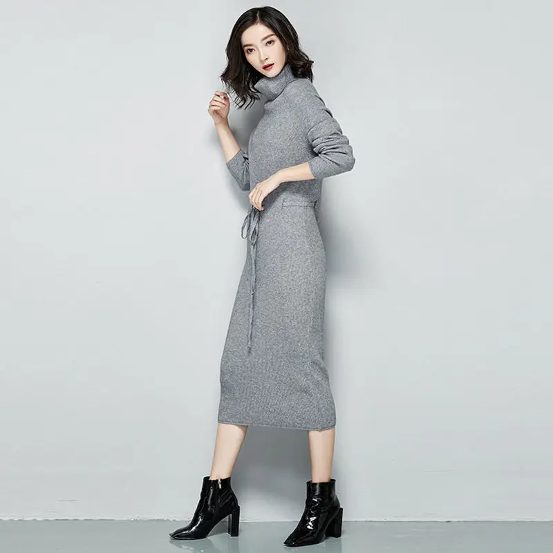 2018 Autumnd Winter New Female High-Neck Knit Sweater Dress Fashion Drawstring Waist Simple Loose Women Sweater Dress LQ521
2018 Autumnd Winter New Female High-Neck Knit Sweater Dress Fashion Drawstring Waist Simple Loose Women Sweater Dress LQ521