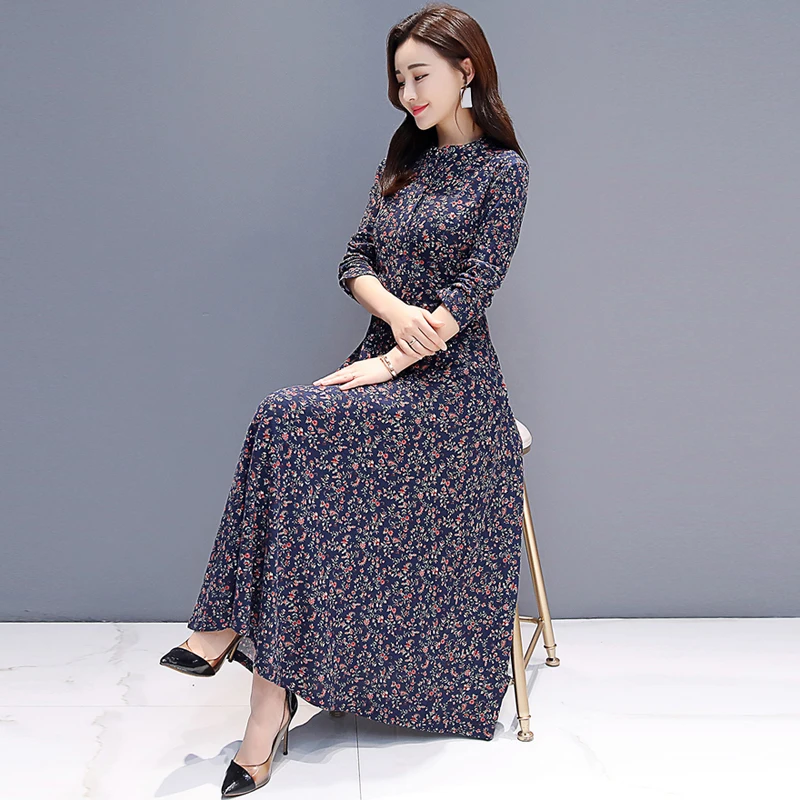 Print Large size Long dress women Spring vintage Long sleeve Ankle-Length dress fashion temperament Zippers dress Womens
Print Large size Long dress women Spring vintage Long sleeve Ankle-Length dress fashion temperament Zippers dress Womens