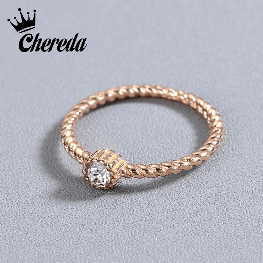 Chereda Simple Small Round Crystal Ring for Women Gold Color 7 Size Delicate Finger Knuckle Rings Wedding Party Gift
Chereda Simple Small Round Crystal Ring for Women Gold Color 7 Size Delicate Finger Knuckle Rings Wedding Party Gift