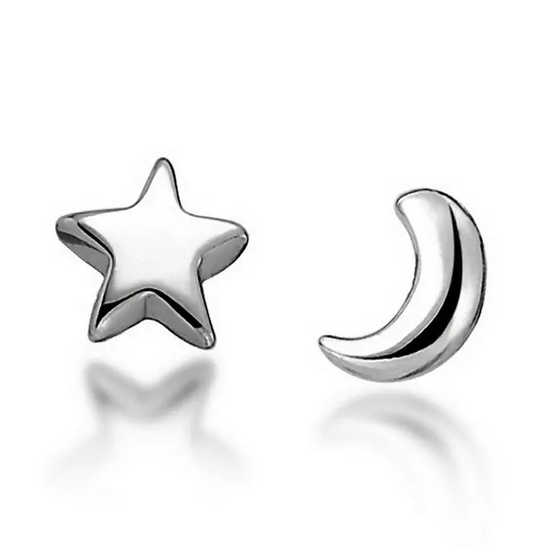 Simple Moon and Star Stud Earring for Women Silvery color asymmetric ear Jewelry DropShipping
Simple Moon and Star Stud Earring for Women Silvery color asymmetric ear Jewelry DropShipping