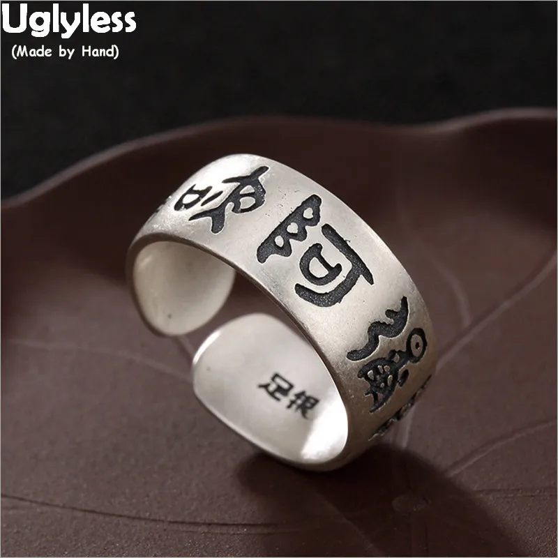 Uglyless 100% Real 990 Full Silver Religious Rings for Women Buddhism Namo Amitabha Open Rings Thai Silver Chinese Fine Jewelry
Uglyless 100% Real 990 Full Silver Religious Rings for Women Buddhism Namo Amitabha Open Rings Thai Silver Chinese Fine Jewelry