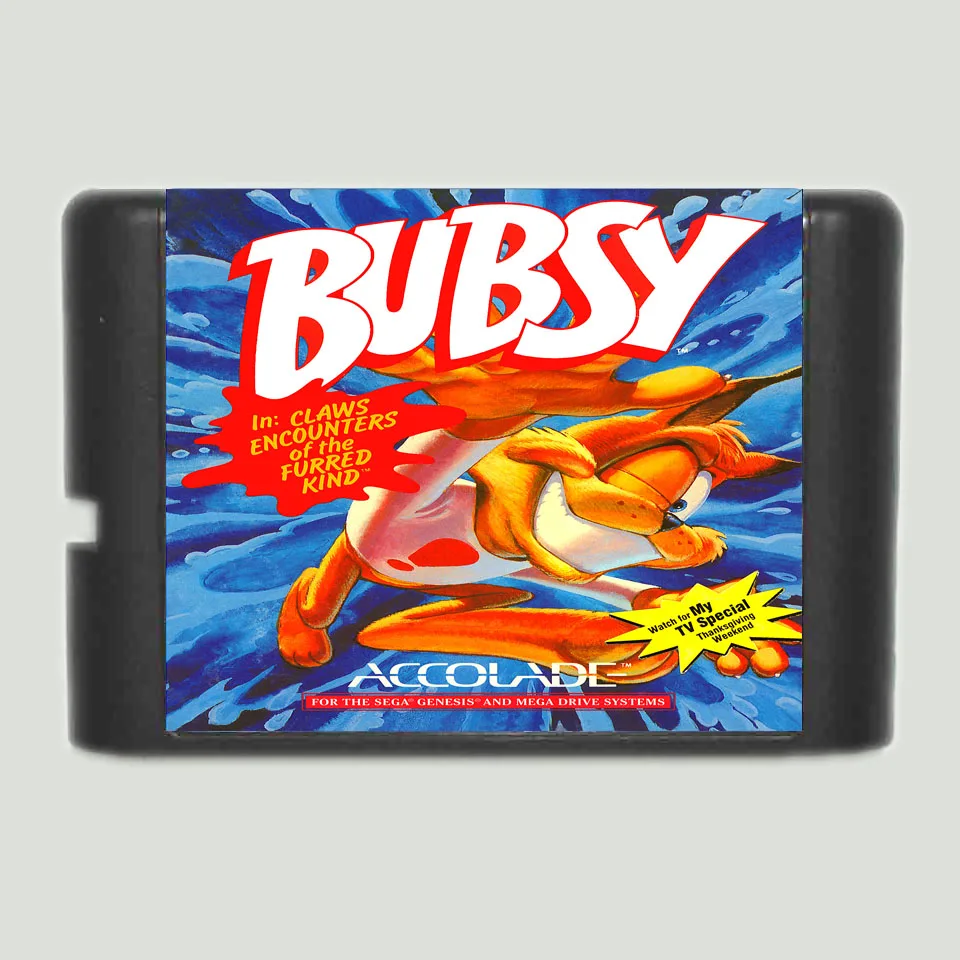 Игровая карта Bubsy 16 бит MD для 16-битной игровой консоли Sega MegaDrive Genesis
Игровая карта Bubsy 16 бит MD для 16-битной игровой консоли Sega MegaDrive Genesis