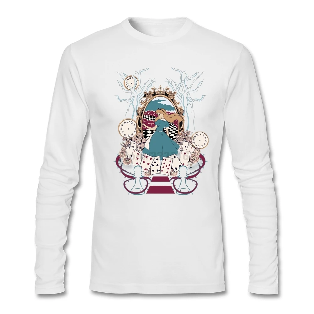 HU & GH 2019 идеальные мужские футболки с Алисой Kawaii Alice's adventures In Wonderland футболка