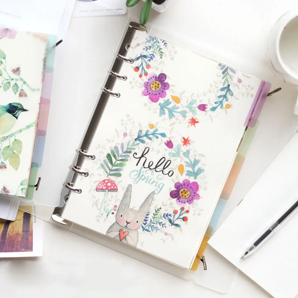 A5 A6 6 Holes Colored Notebook Loose Leaf Transparent PP Separator Pages Notebook Paper Inside Pages
A5 A6 6 Holes Colored Notebook Loose Leaf Transparent PP Separator Pages Notebook Paper Inside Pages