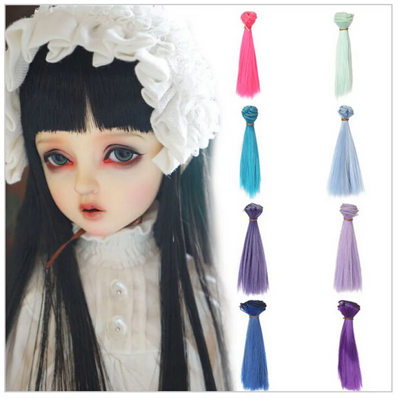 

30PCS/LOT Wholesale 15CM Hair Doll Wig DIY Handmade SD BJD 1/6 Wig Pink Blue Purple